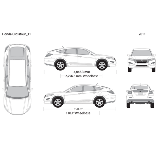 2011 Honda Crosstour V11 Vehicle Wrap Template