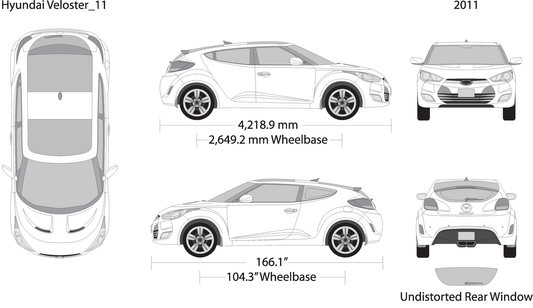 2011 Hyundai Veloster V11 Vehicle Wrap Template
