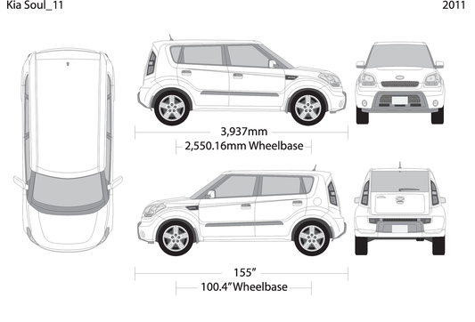 2011 Kia Soul V11 Vehicle Wrap Template