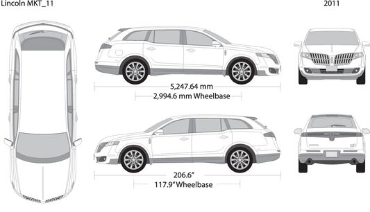 2011 Lincoln Mkt V11 Vehicle Wrap Template