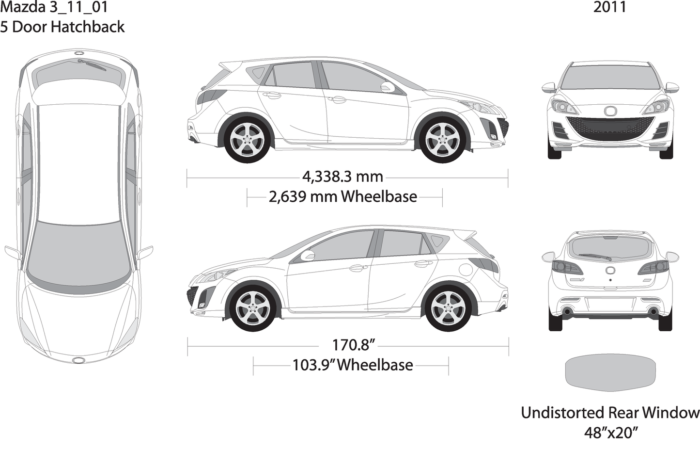 2011 Mazda Mazda 3 Hatchback V01 Vehicle Wrap Template