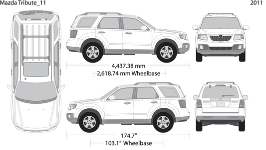 2011 Mazda Tribute V11 Vehicle Wrap Template