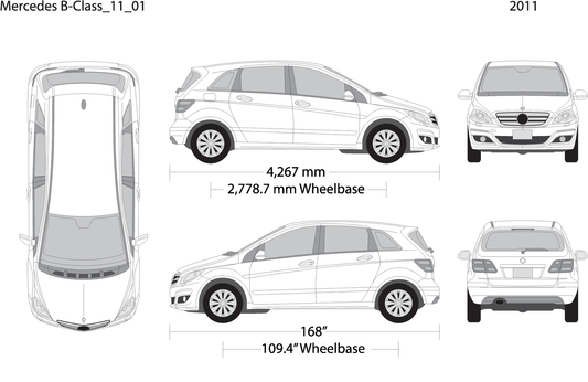 2011 Mercedes B Class V01 Vehicle Wrap Template