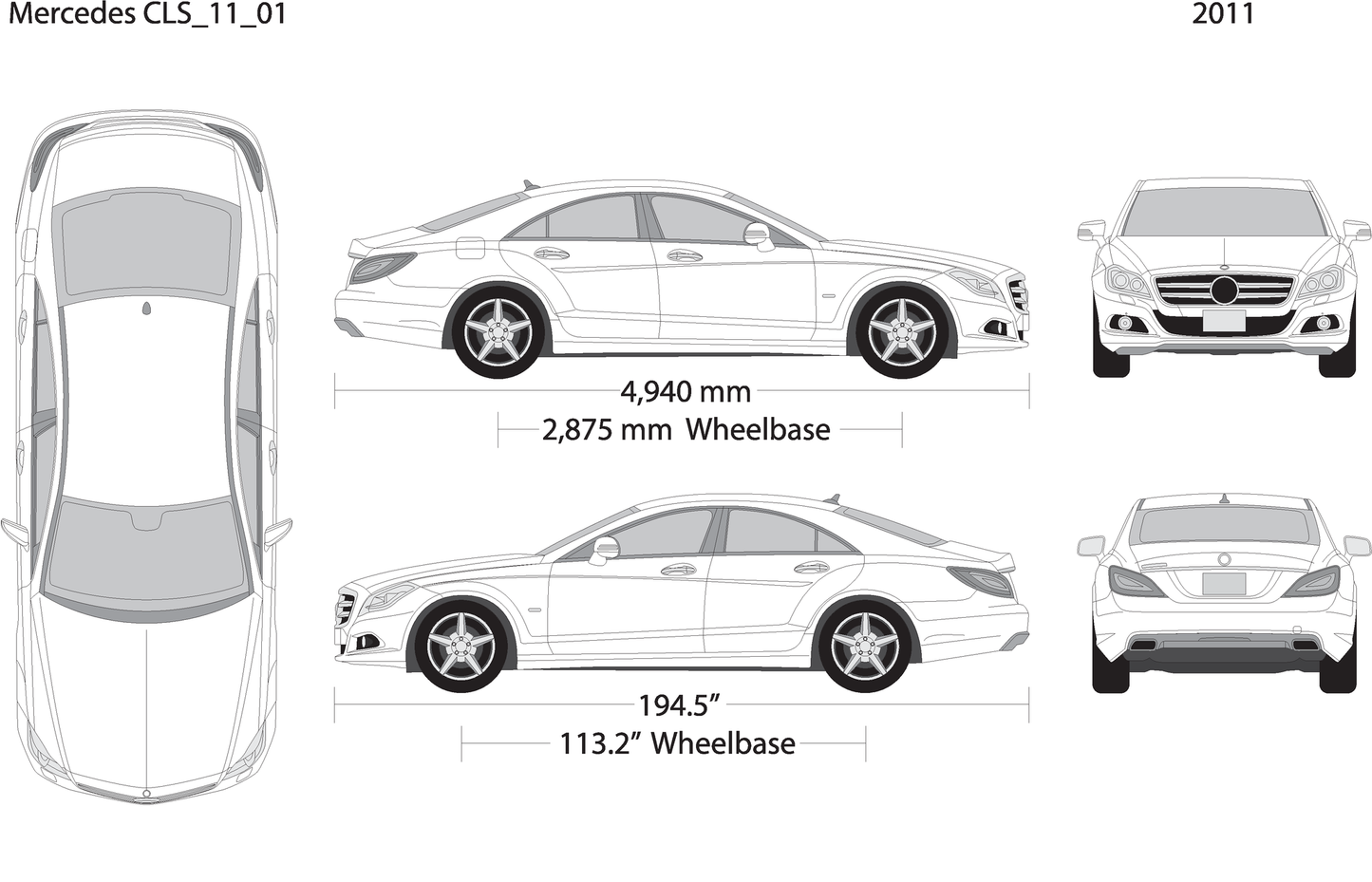 2011 Mercedes Cls V01 Vehicle Wrap Template