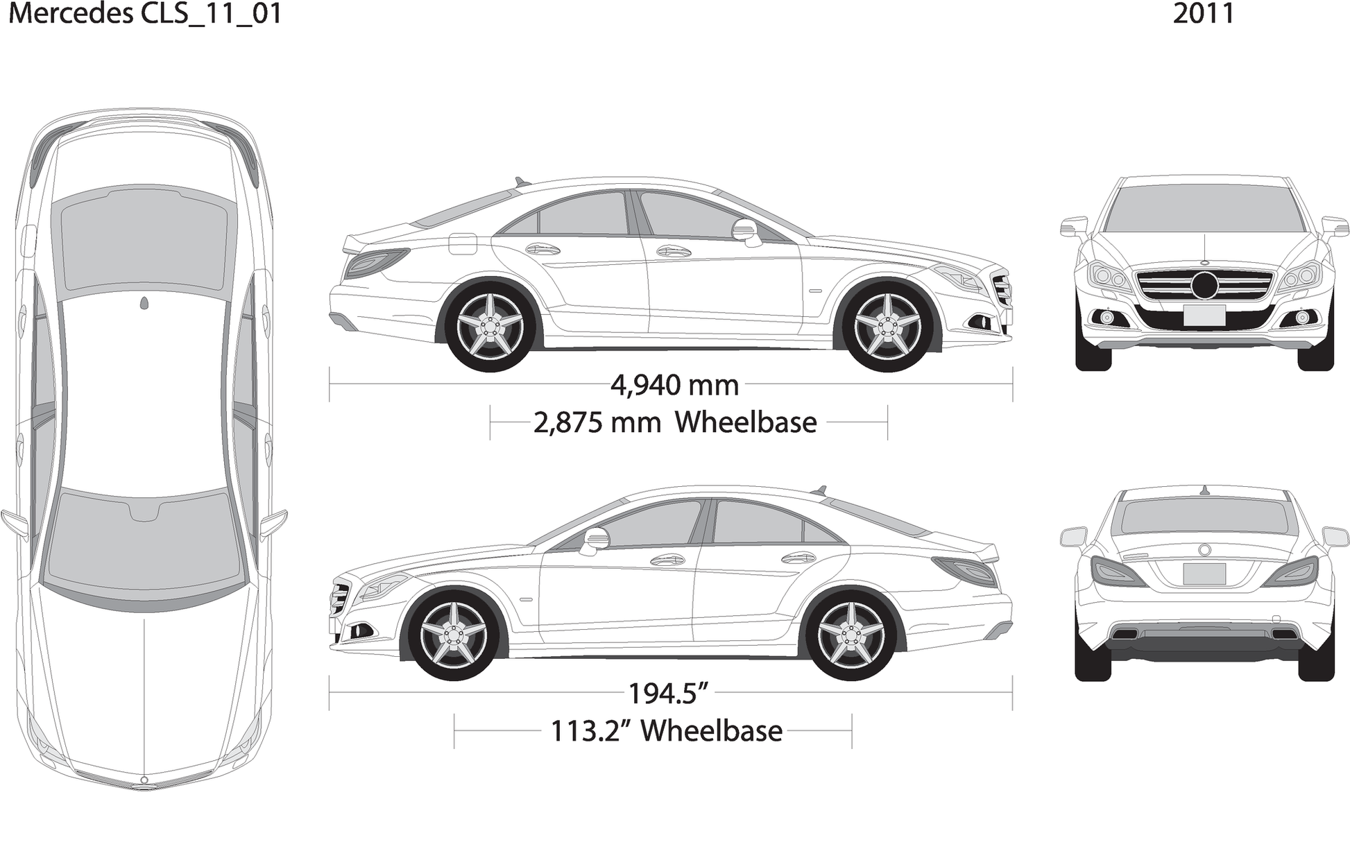 2011 Mercedes Cls V01 Vehicle Wrap Template