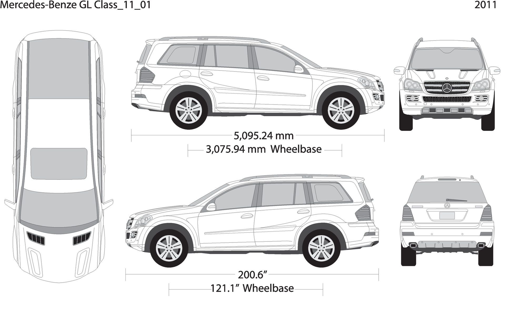 2011 Mercedes Gl Class V01 Vehicle Wrap Template