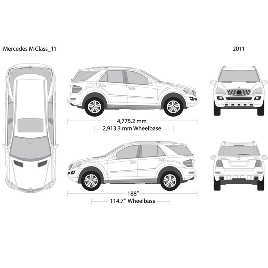 2011 Mercedes M Class V11 Vehicle Wrap Template