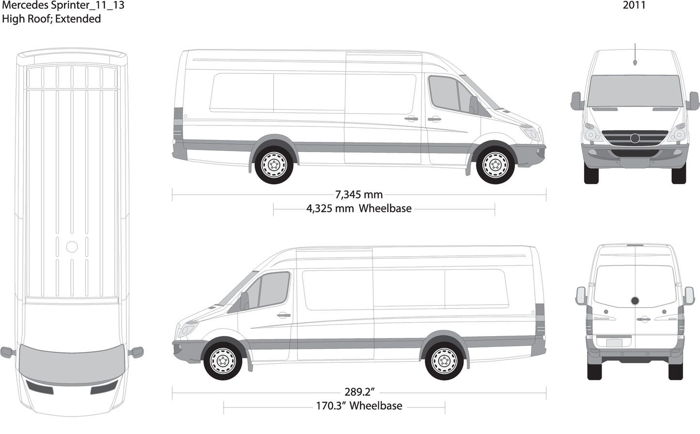 2011 Mercedes Sprinter V13 Vehicle Wrap Template