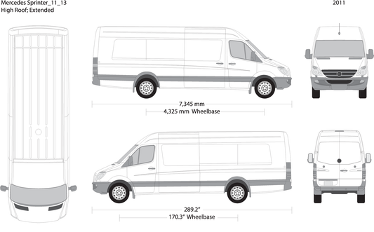 2011 Mercedes Sprinter V13 Vehicle Wrap Template