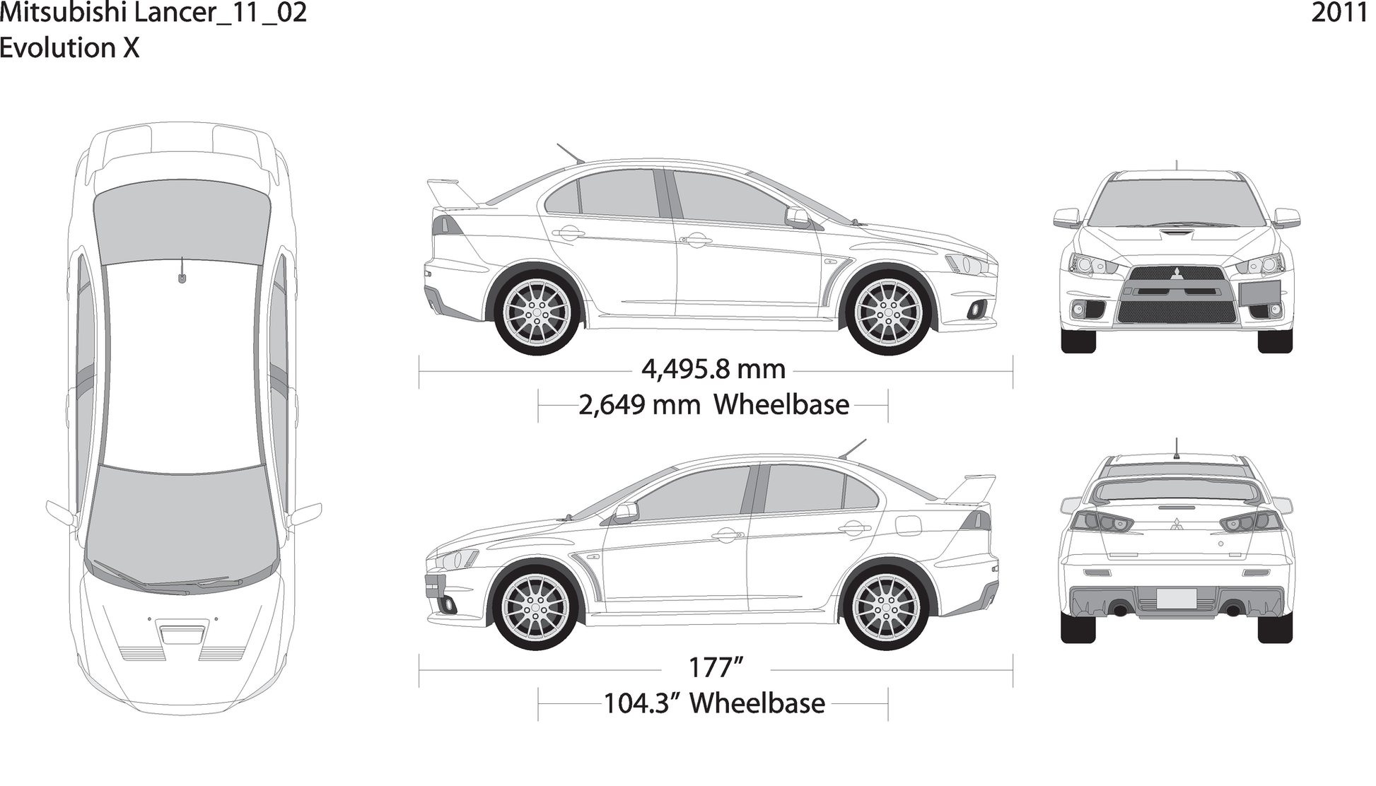 2011 Mitsubishi Lancer V02 Vehicle Wrap Template