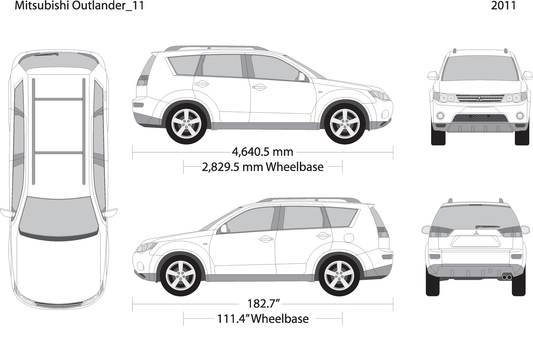 2011 Mitsubishi Outlander V11 Vehicle Wrap Template