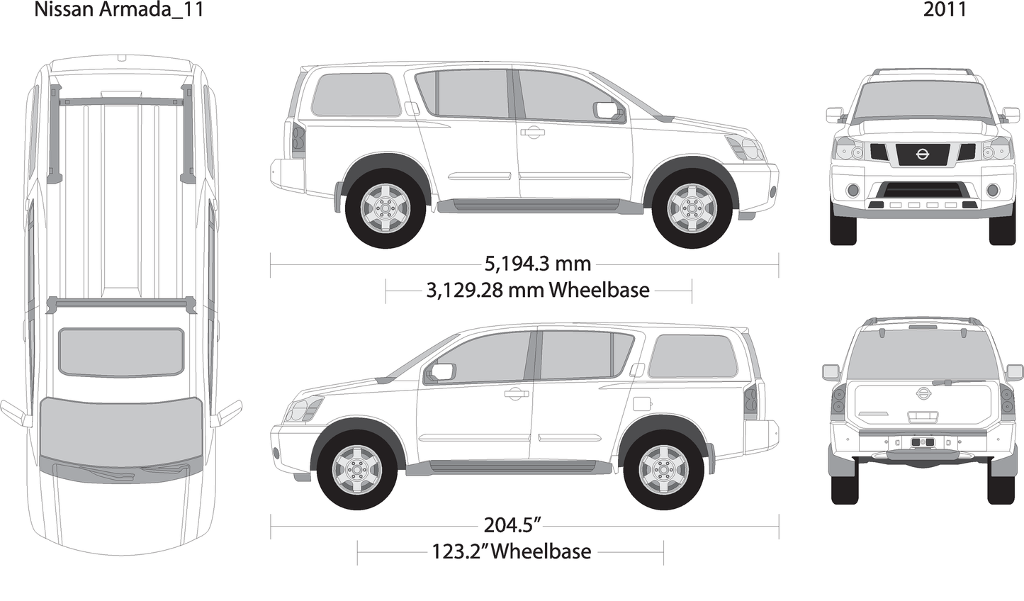 2011 Nissan Armada V11 Vehicle Wrap Template