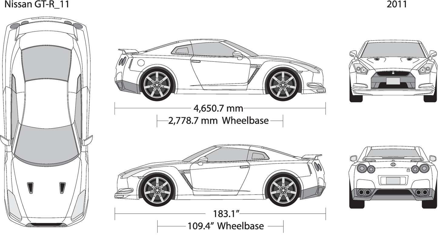 2011 Nissan Gt R V11 Vehicle Wrap Template