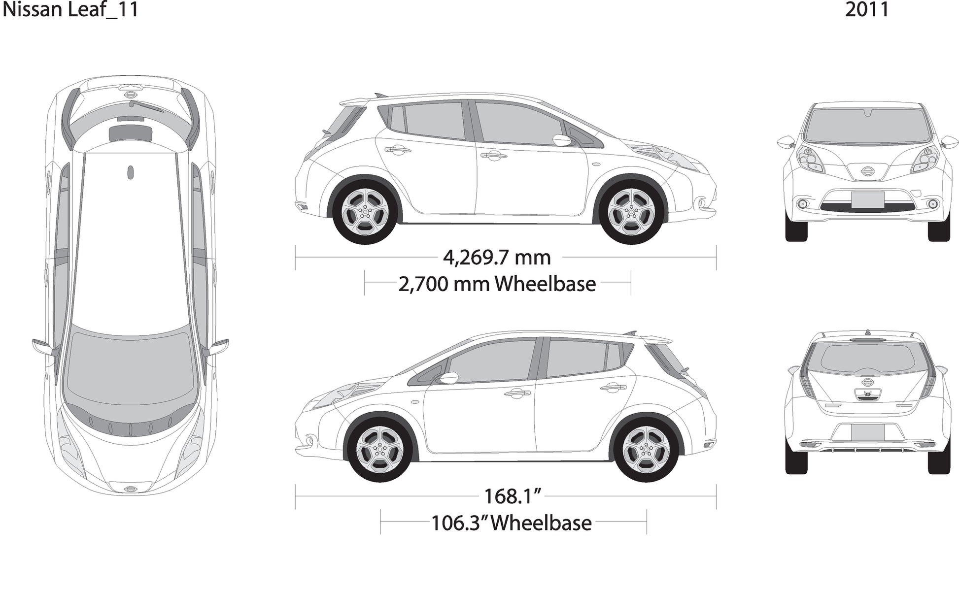 2011 Nissan Leaf V11 Vehicle Wrap Template
