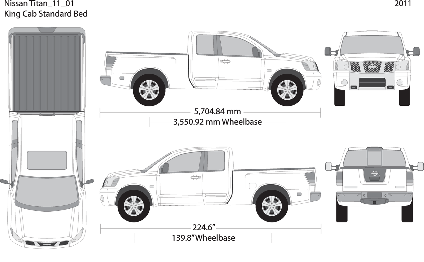 2011 Nissan Titan V01 Vehicle Wrap Template