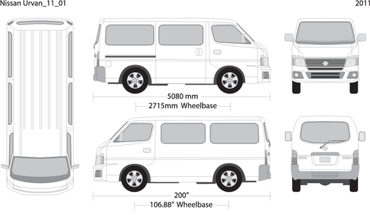 2011 Nissan Urvan V01 Vehicle Wrap Template