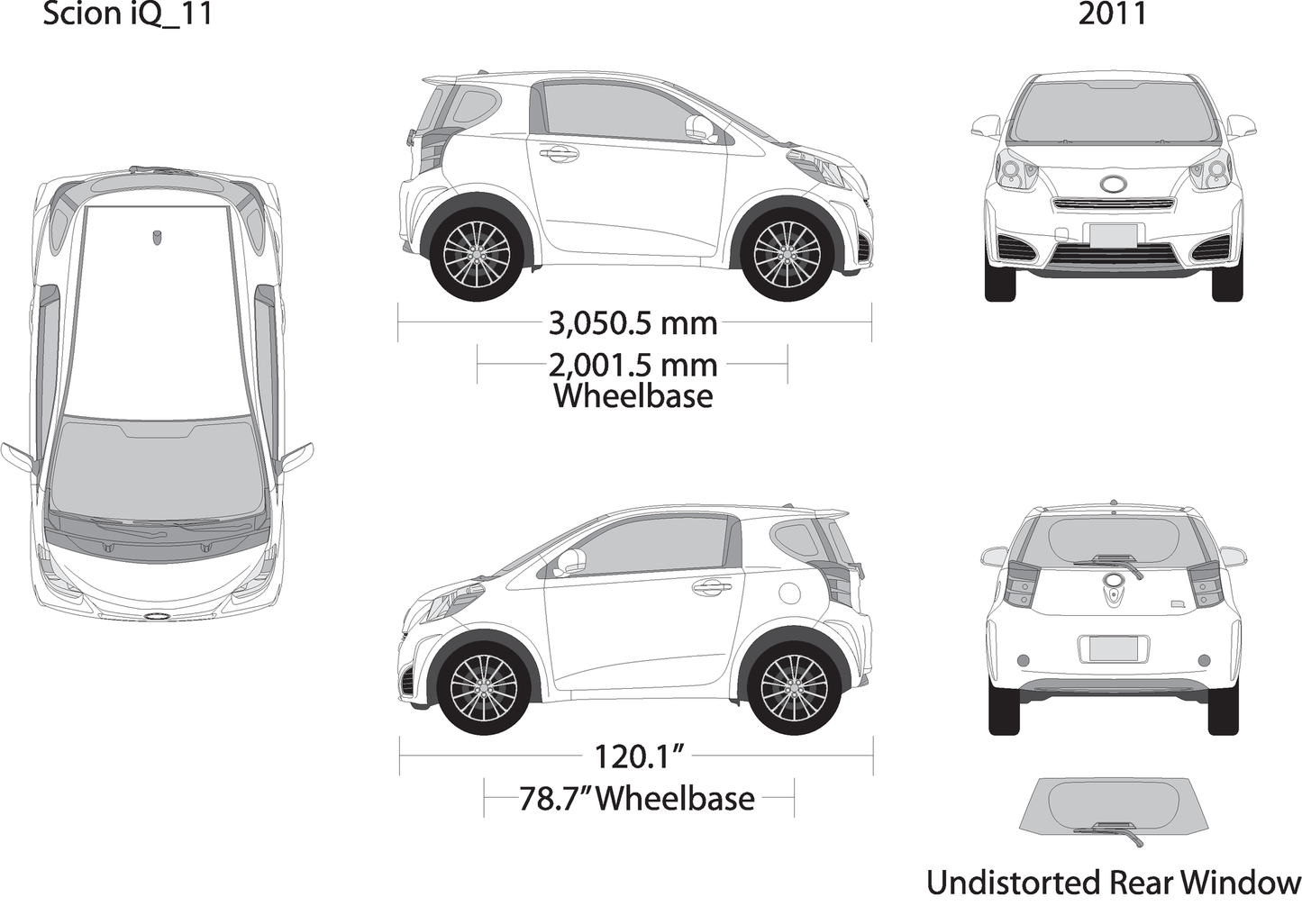 2011 Scion Iq V11 Vehicle Wrap Template