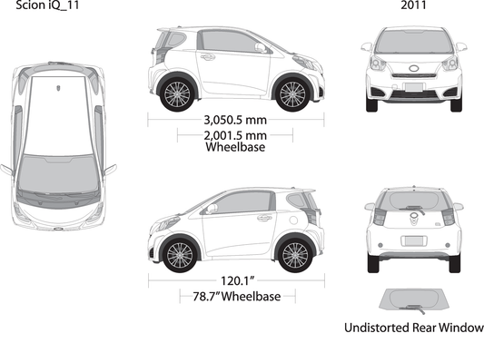 2011 Scion Iq V11 Vehicle Wrap Template