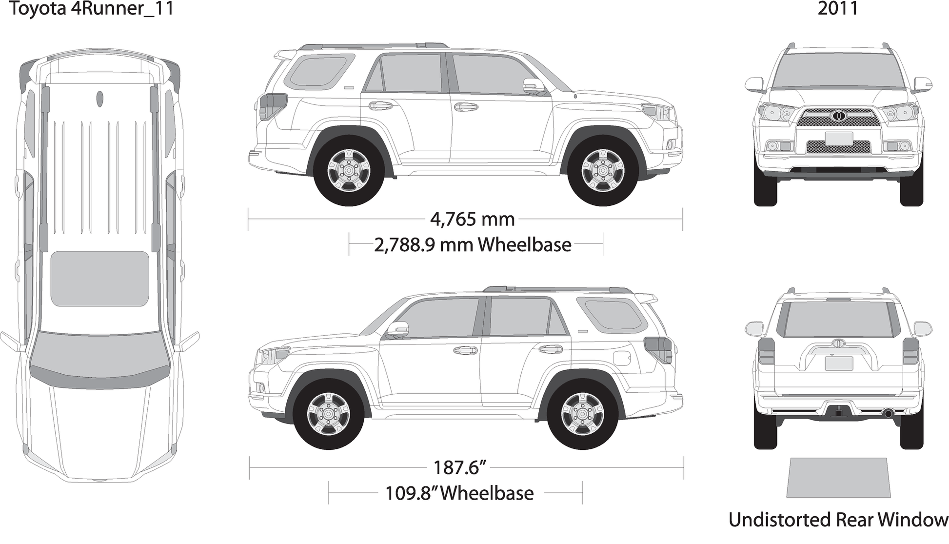 2011 Toyota 4 Runner V11 Vehicle Wrap Template