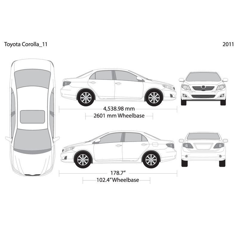 2011 Toyota Corolla V11 Vehicle Wrap Template