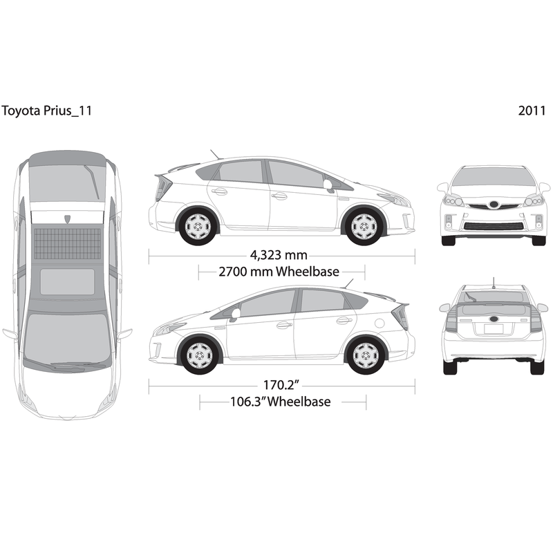 2011 Toyota Prius V11 Vehicle Wrap Template