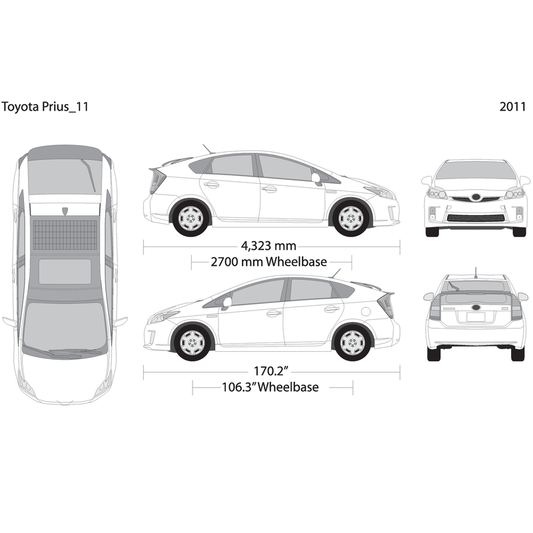 2011 Toyota Prius V11 Vehicle Wrap Template
