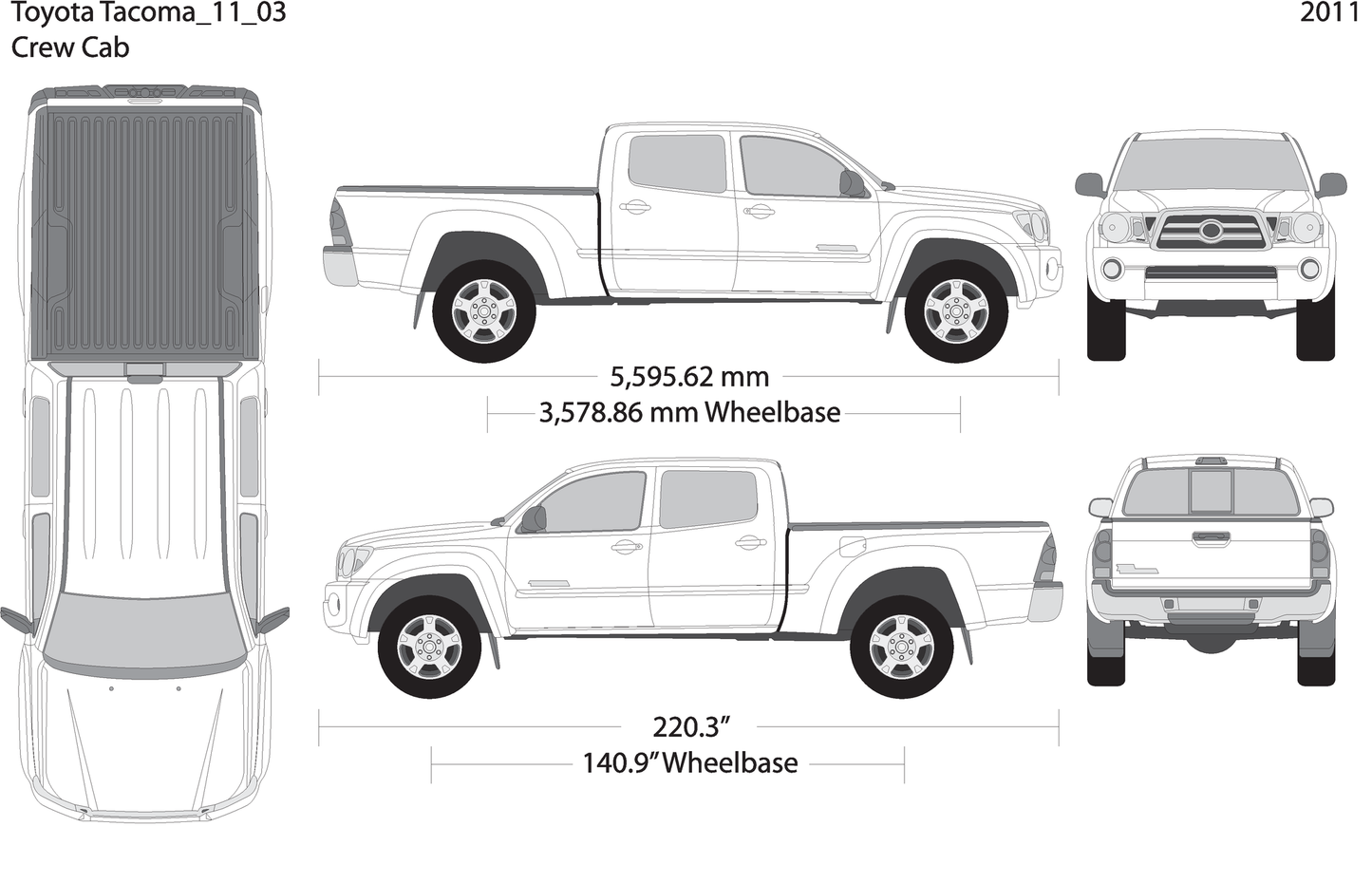 2011 Toyota Tacoma V03 Vehicle Wrap Template