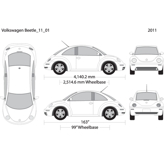 2011 Volkswagen Beetle V01 Vehicle Wrap Template