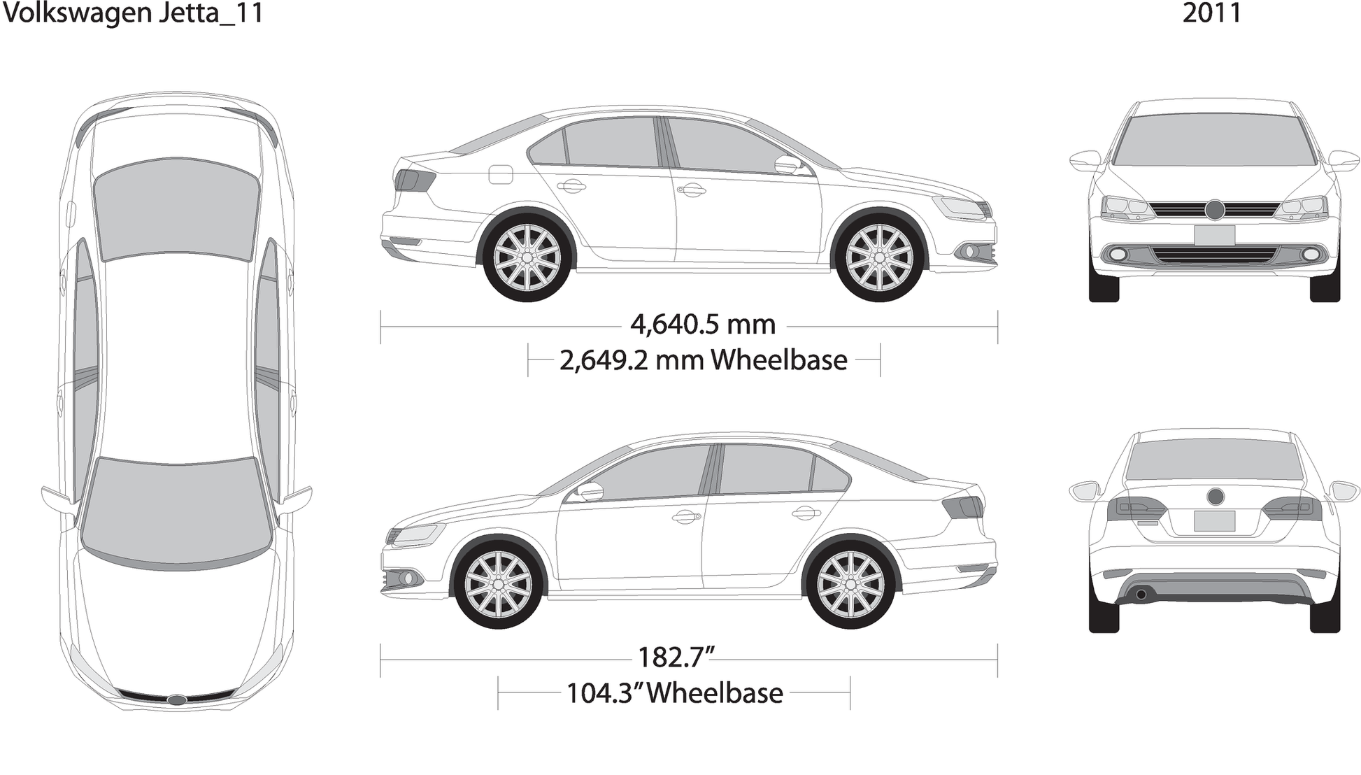 2011 Volkswagen Jetta V01 Vehicle Wrap Template