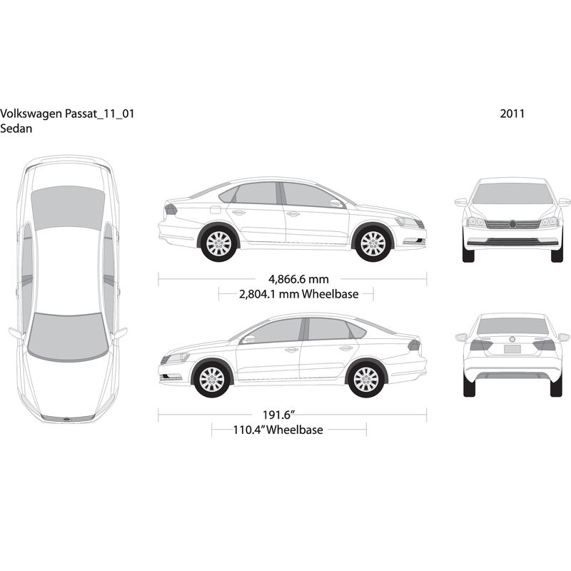 2011 Volkswagen Passat V01 Vehicle Wrap Template