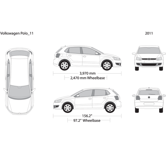2011 Volkswagen Polo V11 Vehicle Wrap Template