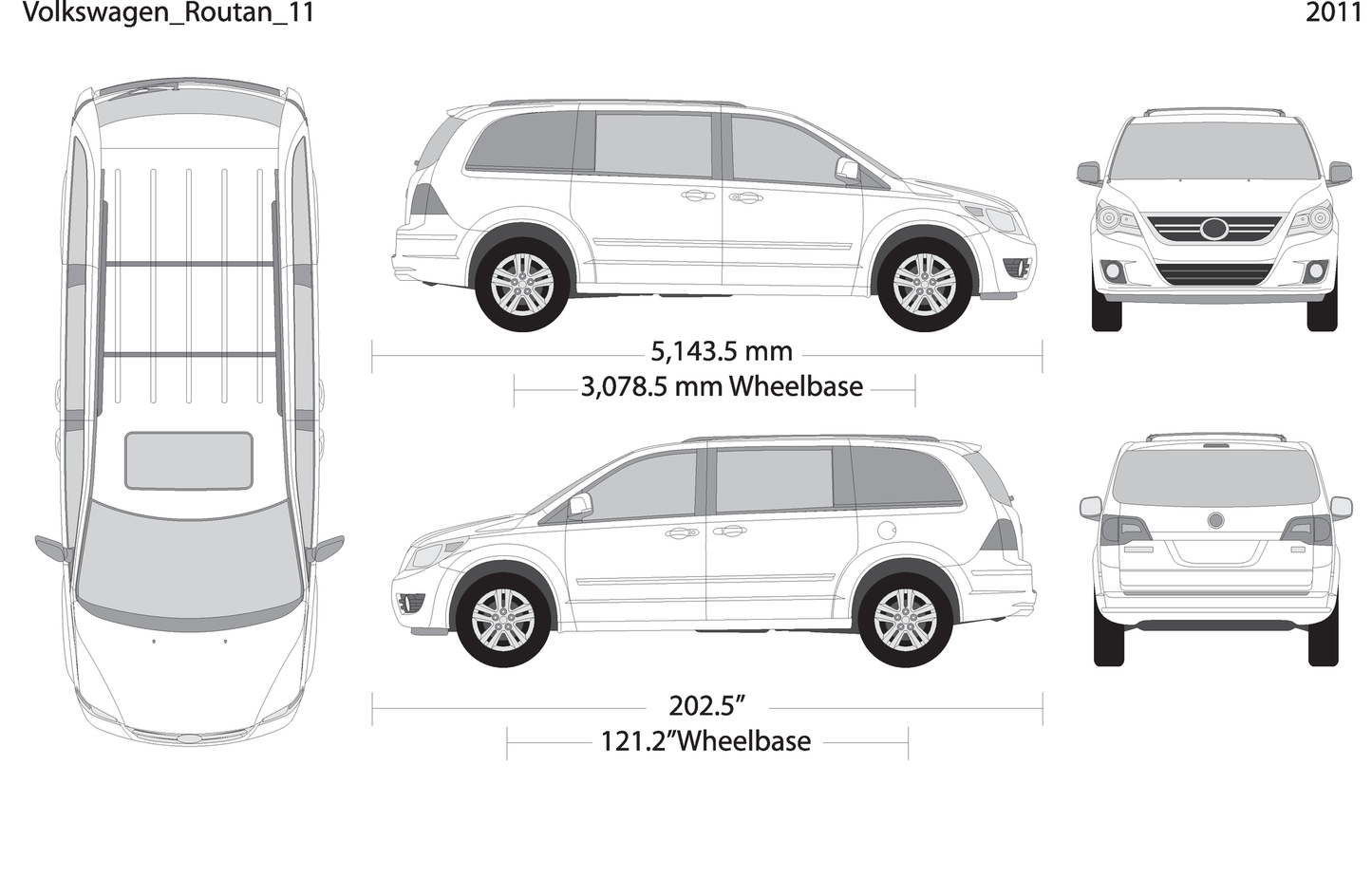 2011 Volkswagen Routan V11 Vehicle Wrap Template