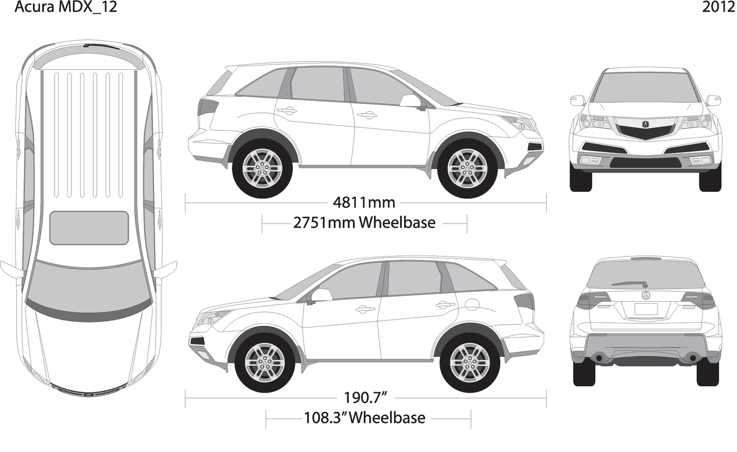 2012 Acura Mdx V12 Vehicle Wrap Template
