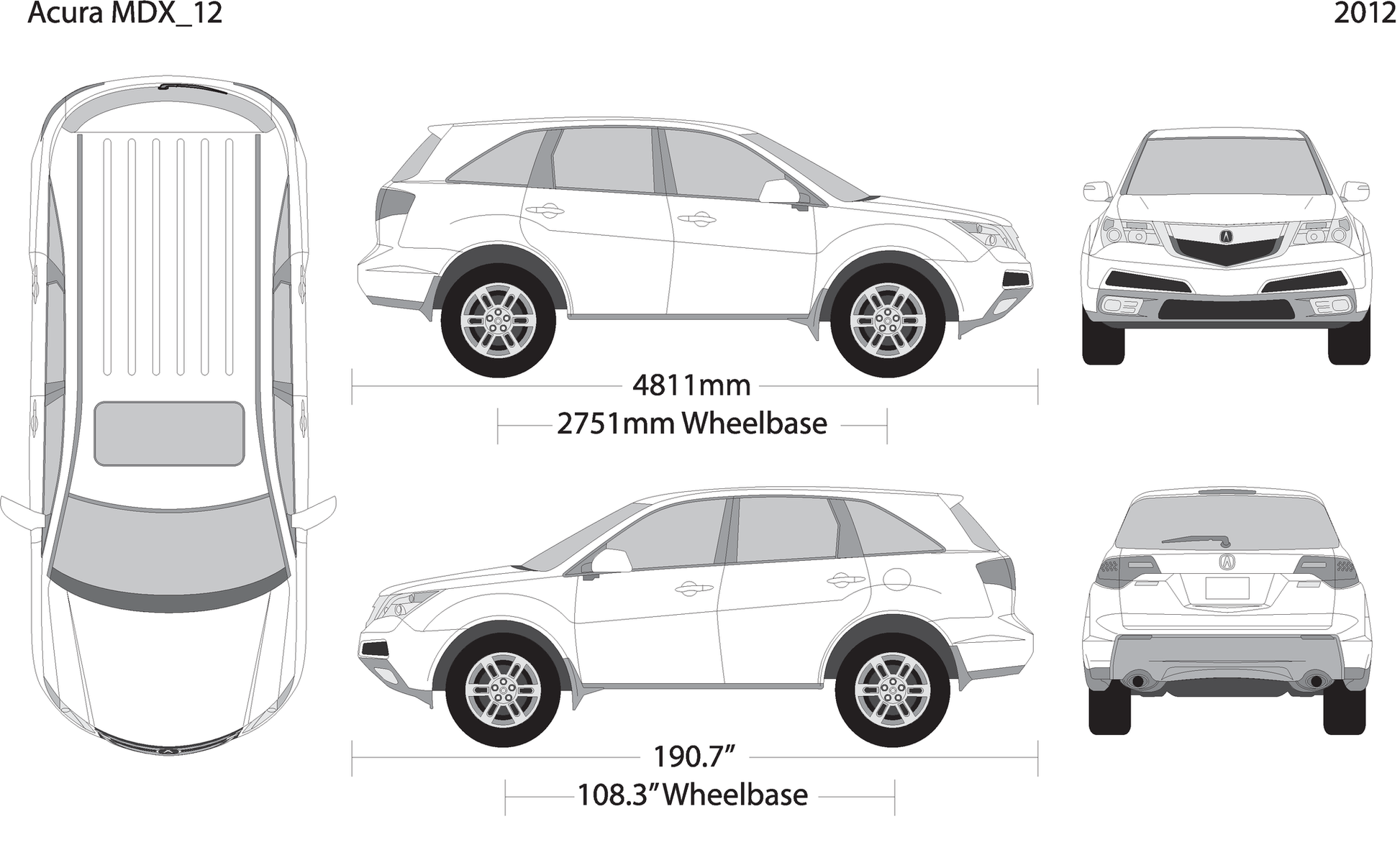 2012 Acura Mdx V12 Vehicle Wrap Template