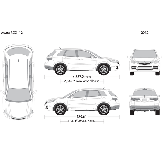 2012 Acura Rdx V12 Vehicle Wrap Template