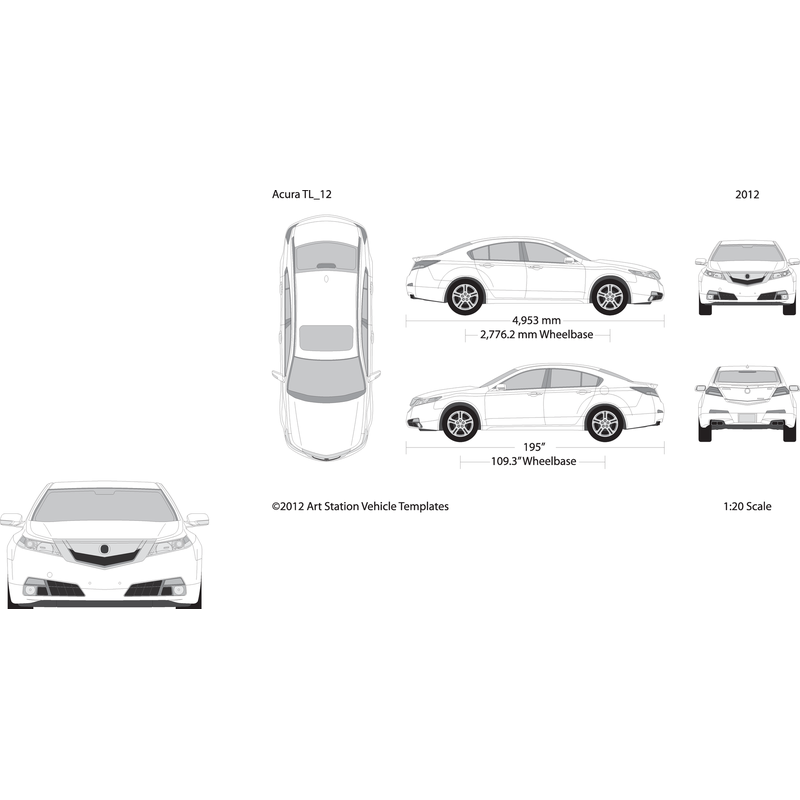 2012 Acura Tl V12 Vehicle Wrap Template