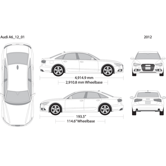 2012 Audi A6 V01 Vehicle Wrap Template