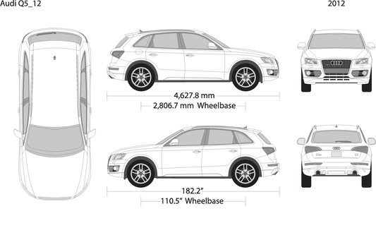 2012 Audi Q5 V12 Vehicle Wrap Template