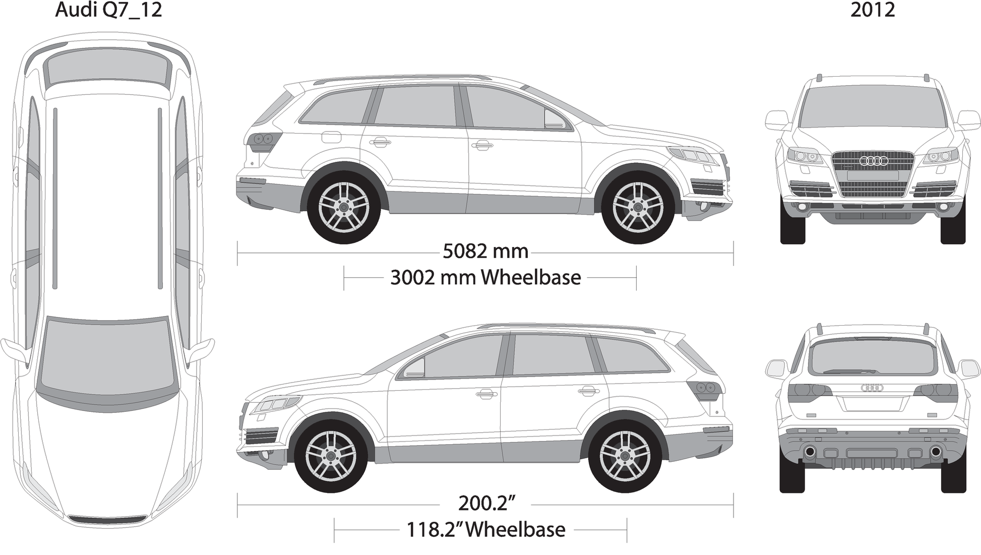 2012 Audi Q7 V12 Vehicle Wrap Template