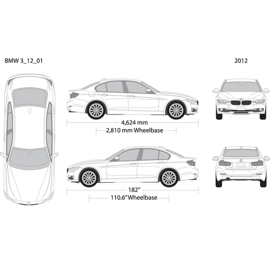 2012 Bmw 3 V01 Vehicle Wrap Template