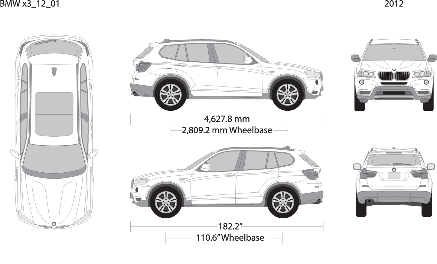 2012 Bmw X3 V12 Vehicle Wrap Template
