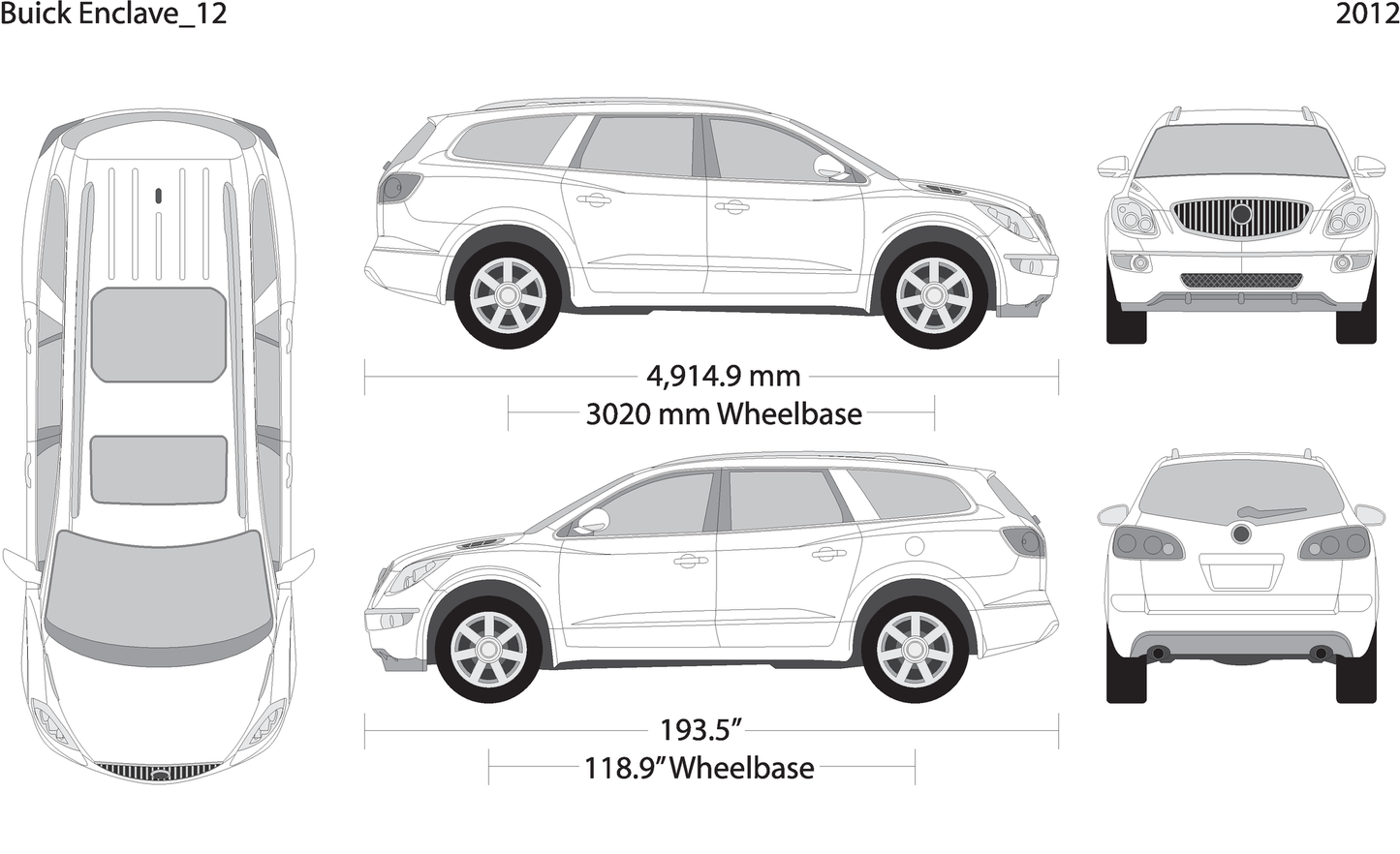2012 Buick Enclave V12 Vehicle Wrap Template