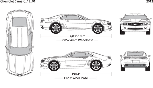 2012 Chevy Camaro V01 Vehicle Wrap Template