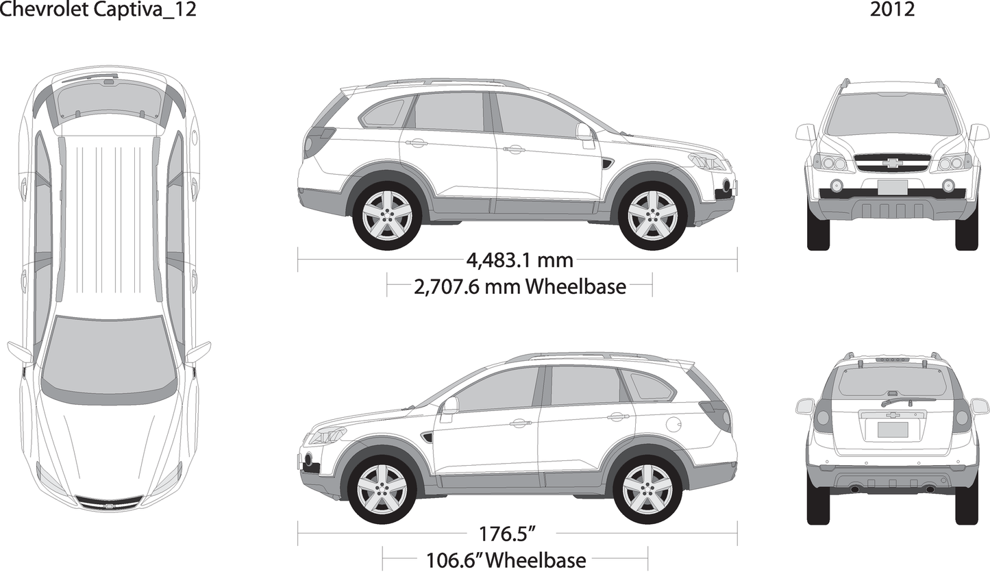 2012 Chevy Captiva V12 Vehicle Wrap Template