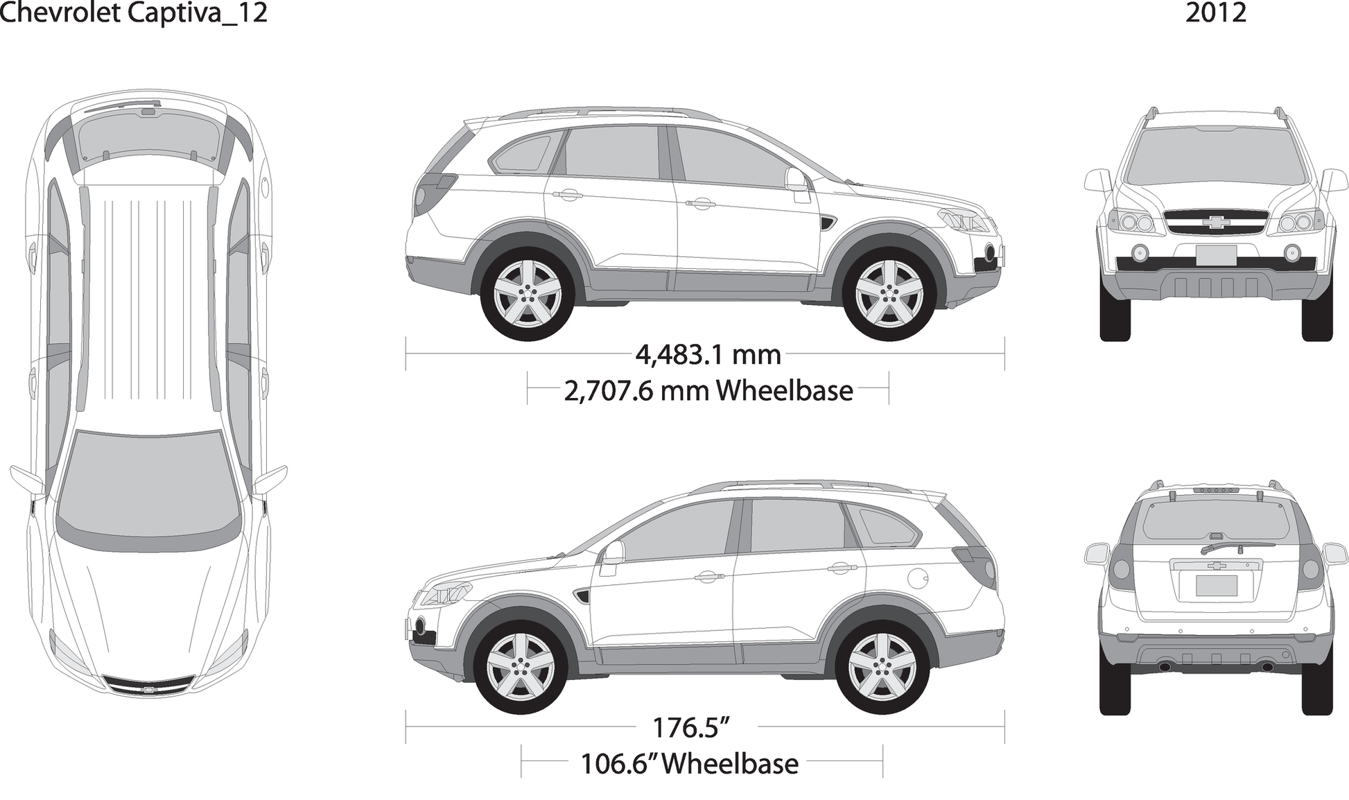 2012 Chevy Captiva V12 Vehicle Wrap Template