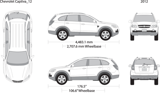 2012 Chevy Captiva V12 Vehicle Wrap Template