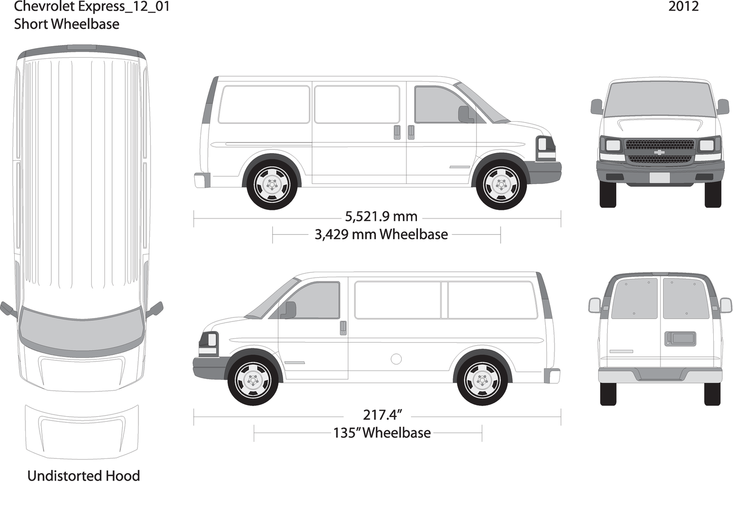 2012 Chevy Express V01 Vehicle Wrap Template