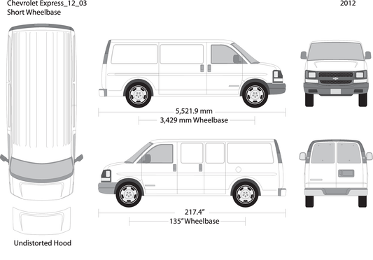 2012 Chevy Express V03 Vehicle Wrap Template