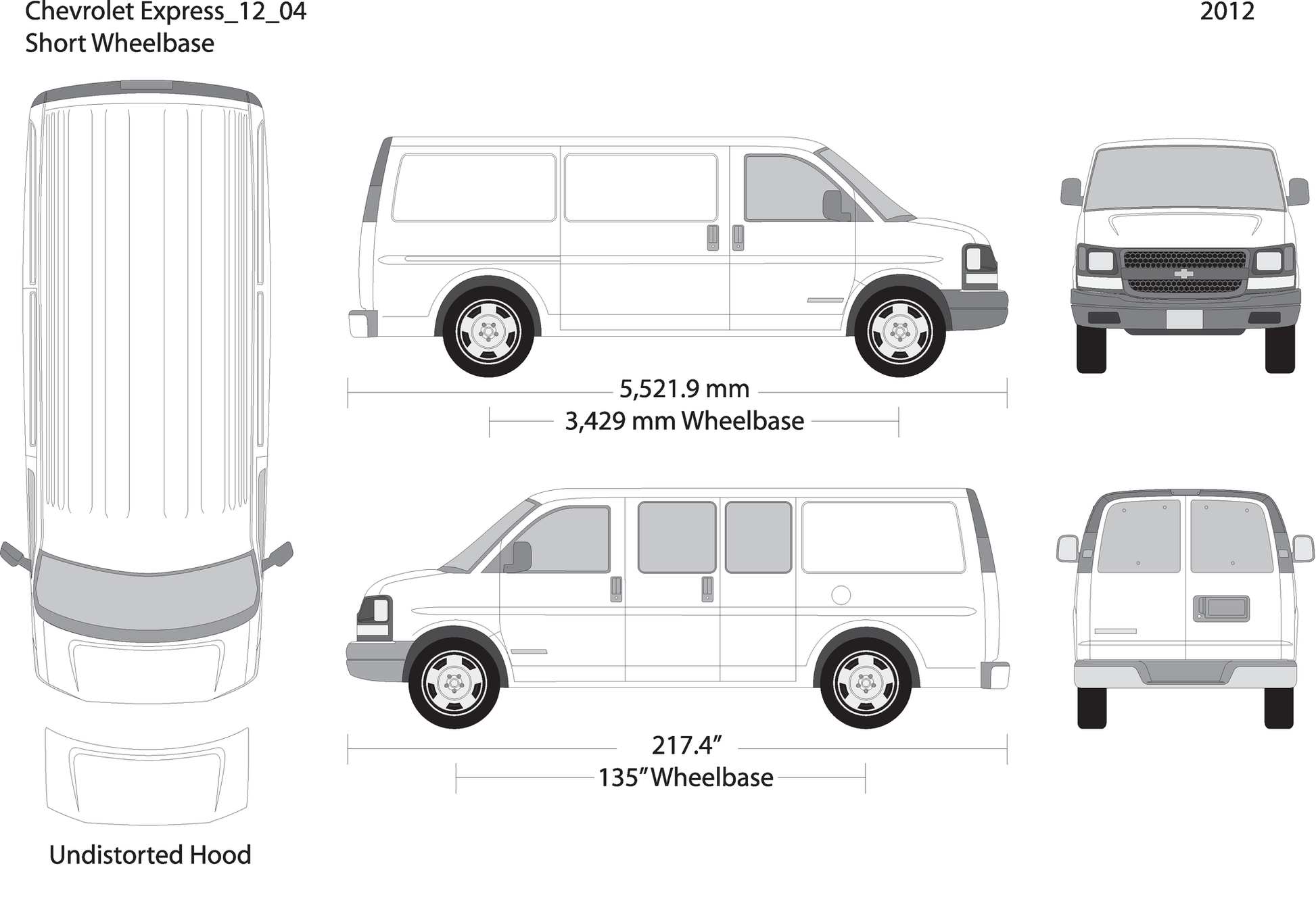 2012 Chevy Express V04 Vehicle Wrap Template