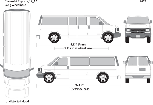2012 Chevy Express V12 Vehicle Wrap Template